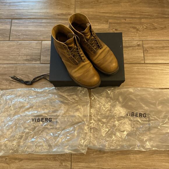 Viberg N1 2040 11.5 E HRWN Cypress Natural Boot Ridgeway Sole OEM Plain Cap Toe - Picture 1 of 11